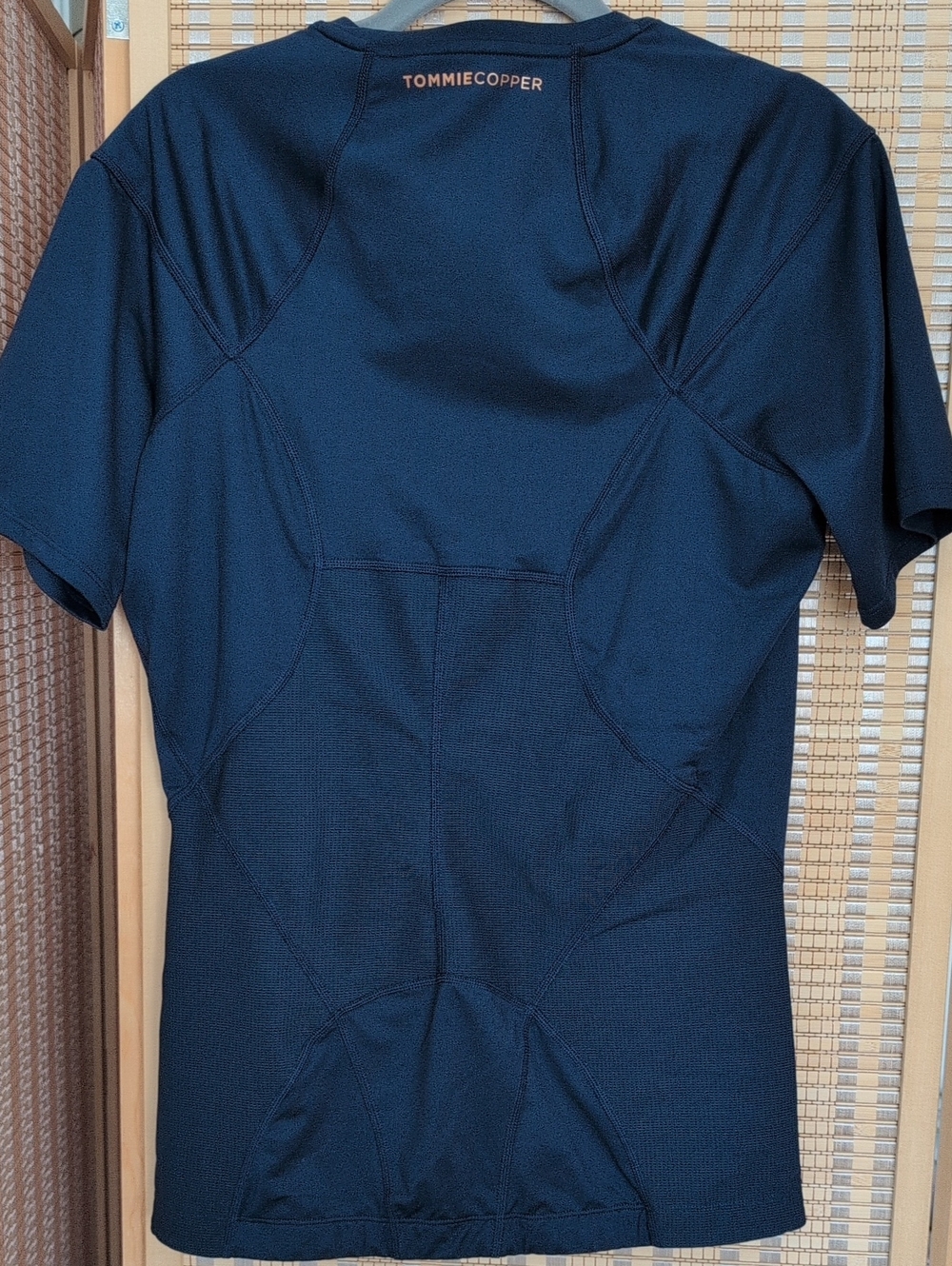 Men's Navy Full Back Compression Short-Sleeve Shirt